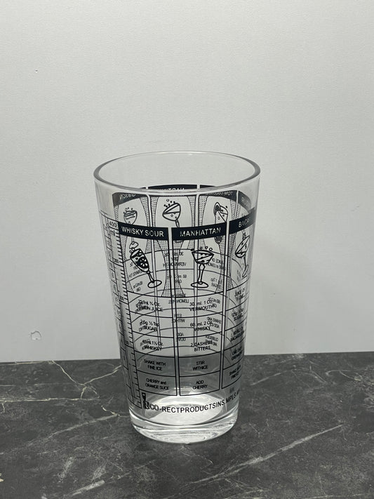 Graduate Boston Shake Glass With Recipe