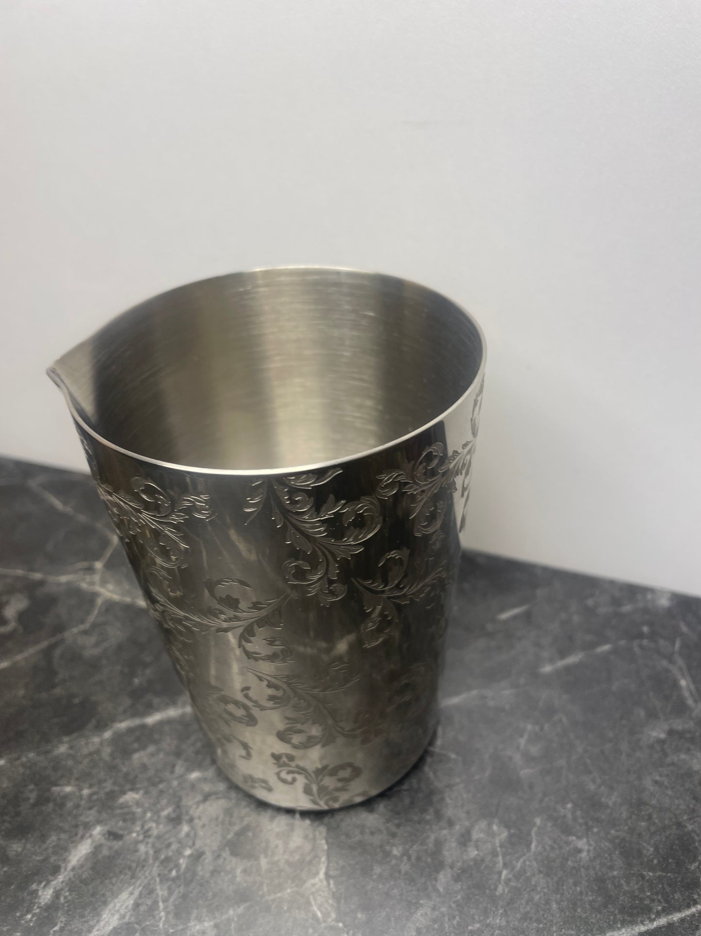 Mixing Glass 500ml  Silver Leaf Mirror With Lip