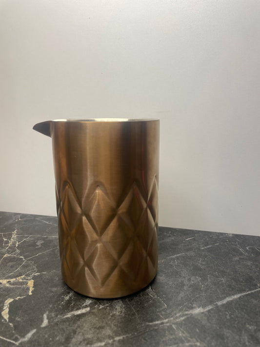 Mixing Glass 540ml double layer grid Bronze Matt With Lip