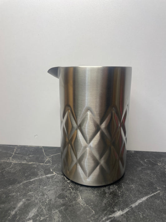 Mixing Glass 540ml double layer grid Silver Matt