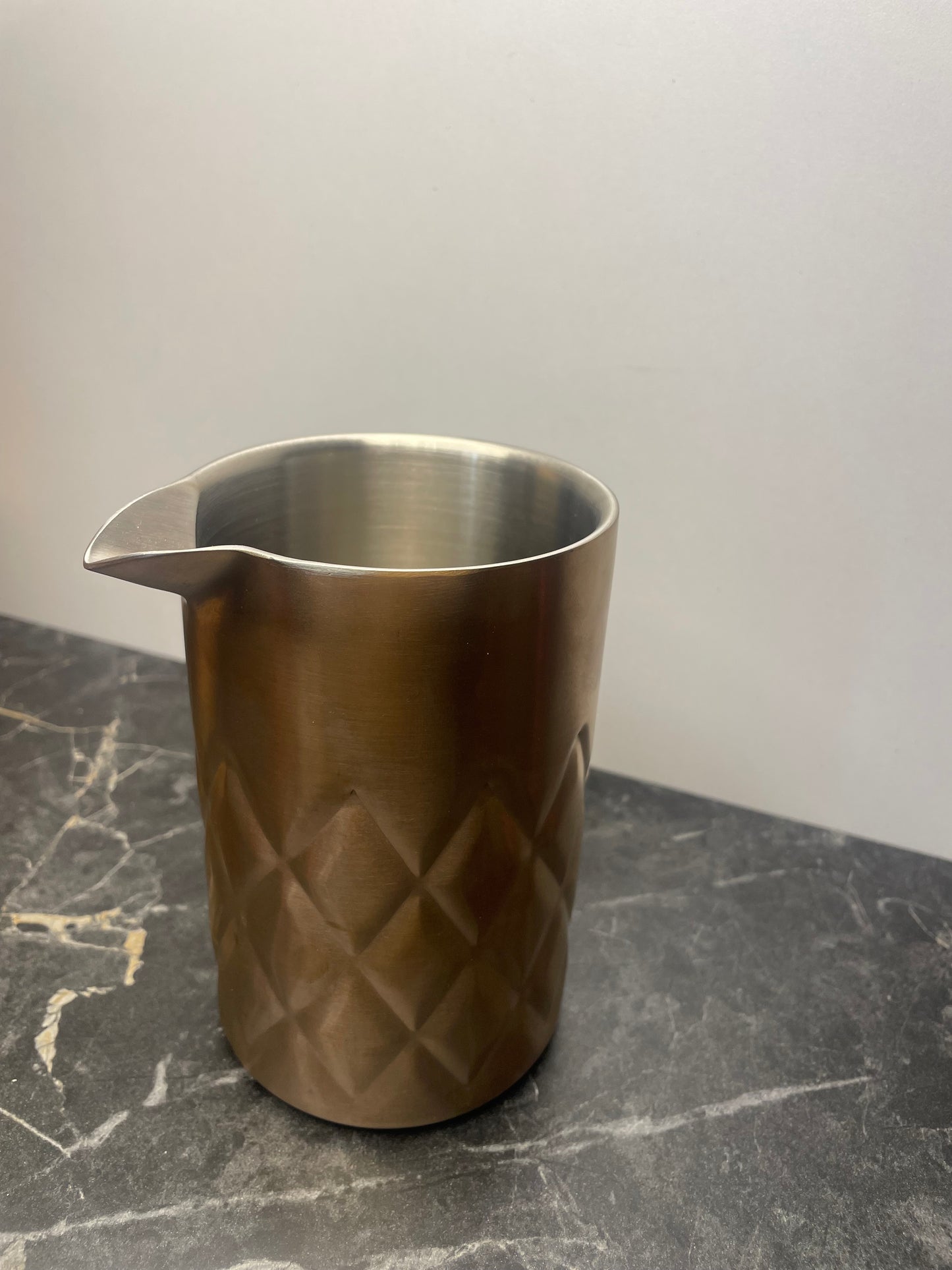 Mixing Glass 540ml double layer grid Bronze Matt With Lip