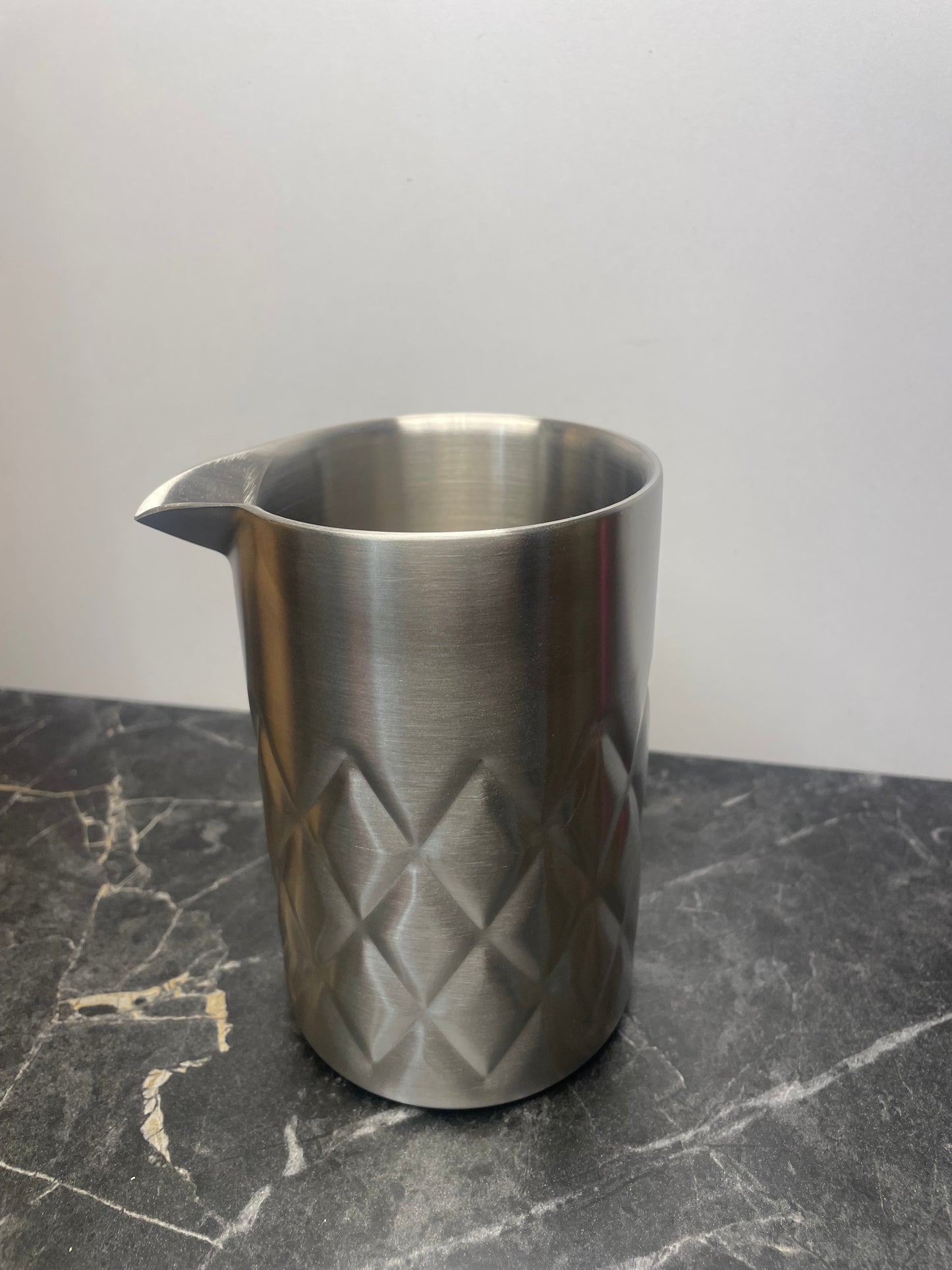 Mixing Glass 540ml double layer grid Silver Matt