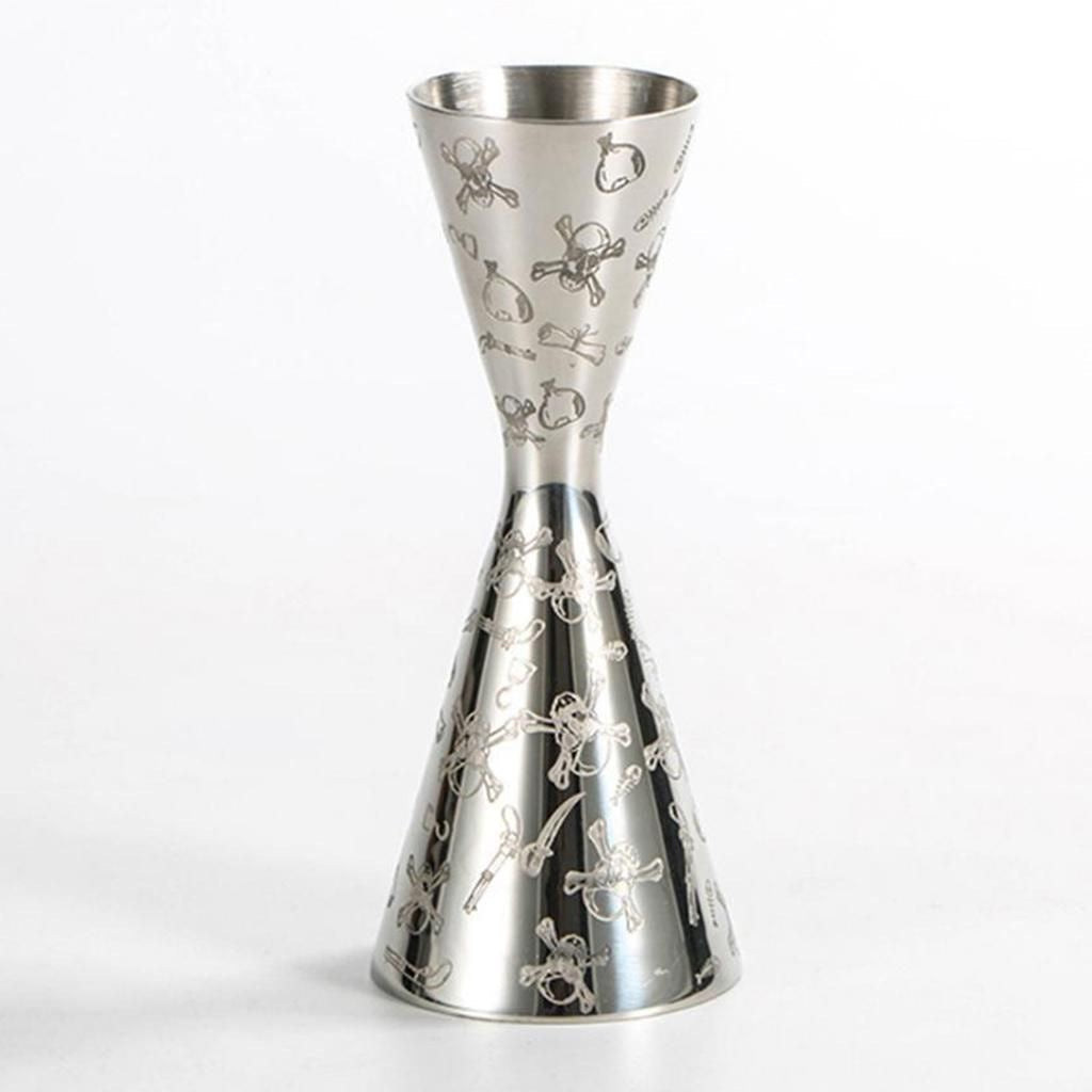 Slim Jigger Skull Silver Mirror