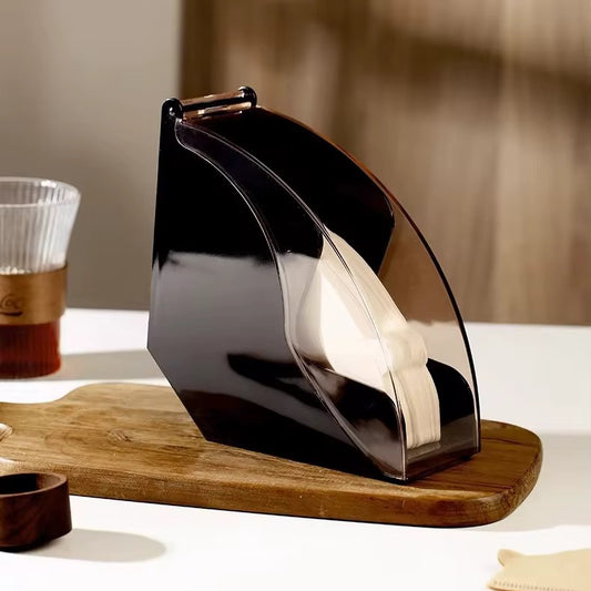 Coffee Filter Paper Holder with Cover Plastic Black Color