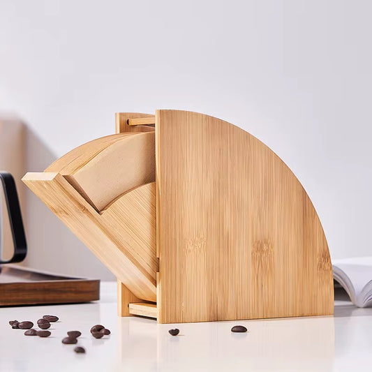 Wooden Coffee Filter Holder & Paper Stand