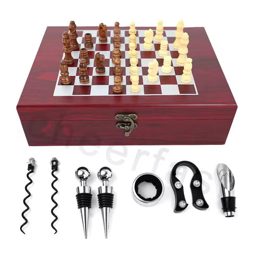 Wine opener set with chess table