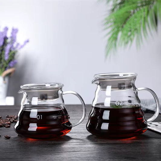 Transparent glass coffee pot