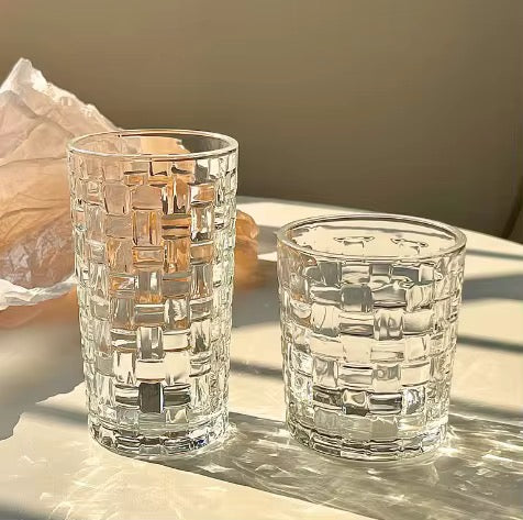 Relief glass cup 6pieces