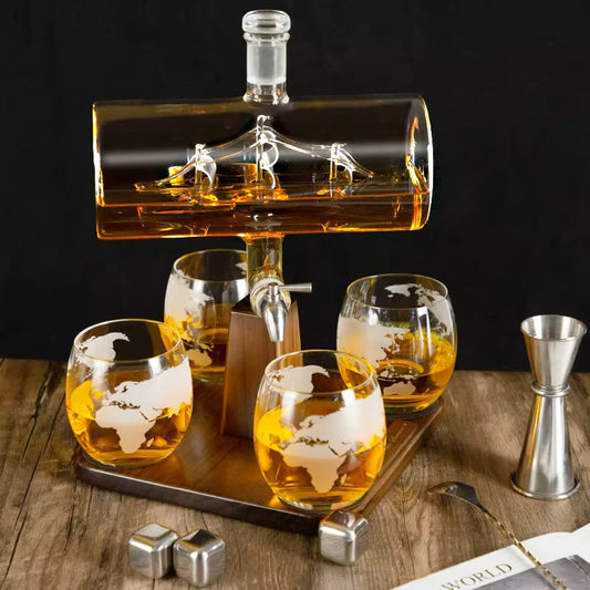 Boat Glass Decanter +4 glasses