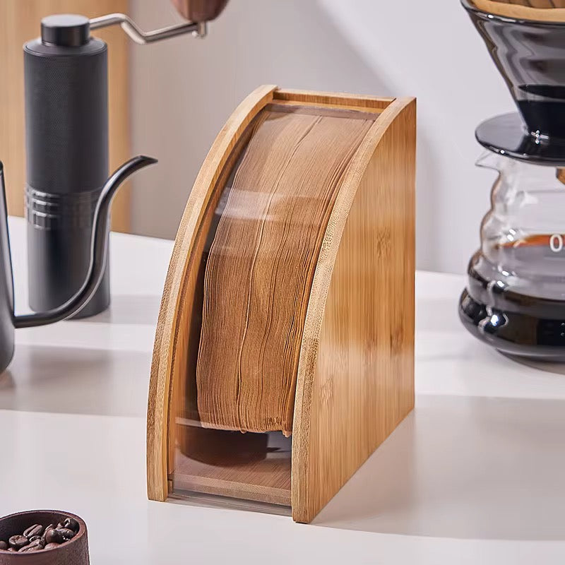 Wooden Coffee Filter Holder & Paper Stand