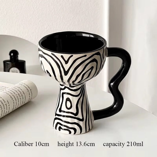 Black & White Artistic Ceramic Cup